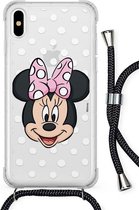 iPhone X / Xs hoesje - Minnie Mouse - met draagkoord - disney