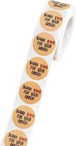 Stickers "Thank you for your order" - Bedrijfs stickers - Hobby Stickers - 500 stuks op rol - 25mm - Goud/Zwart