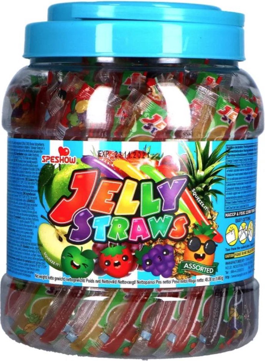 Mega Pack Jelly Straws Assorted Fruit Flavour Grote silo