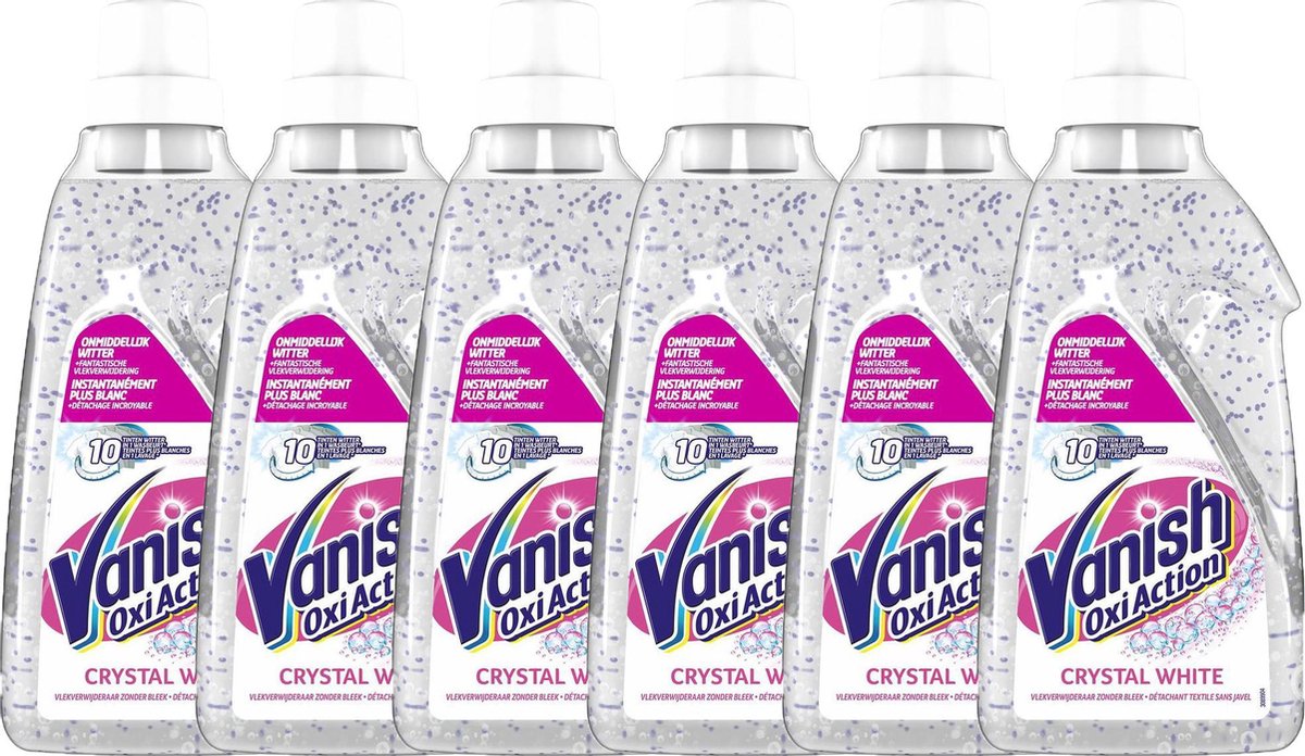 Vanish Oxi Action Crystal White Gel Witte was - 6 x 750 ml
