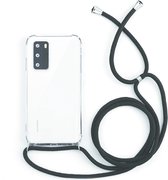 Backcover Shockproof - Hoesje met Koord - TPU + PC - Telefoonhoesje voor Huawei P40 - Transparant