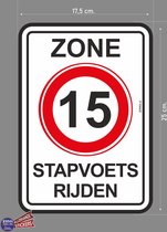 Stapvoets rijden verkeersbord sticker 15 km