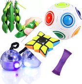Fidget Pakket-1xSqueeze Bean-Cube Spinner-Magic Puzzle Ball- Finger Balls-Mesh Marble- Tik Tok Trend