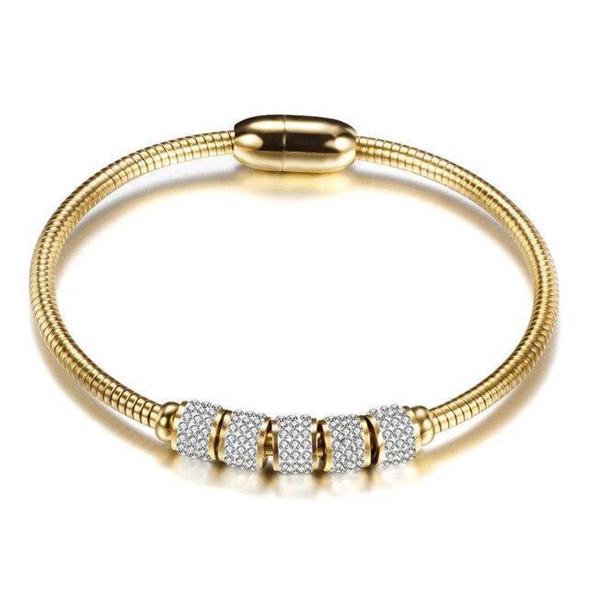Amodi® Jewellery - Zirkonia Beads Armband - Goudkleurig - Amodi