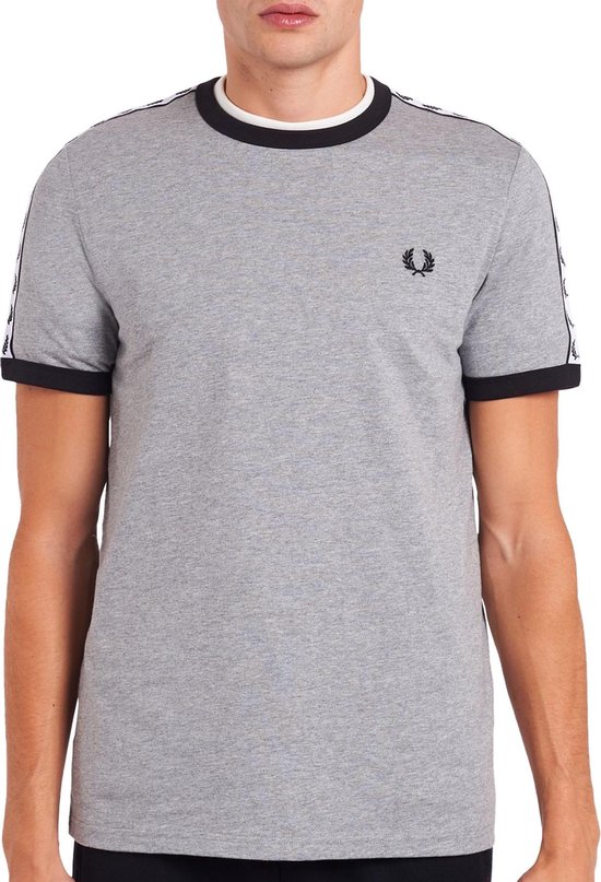 Fred Perry T-shirt Fred Perry Taped Ringer - Homme - Gris - Noir - Blanc |  bol.com