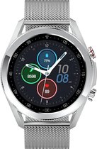 Belesy® Lexington - Smartwatch - Horloge - 1.3 inch - Kleurenscherm - Full Touch - Bluetooth Bellen - Zilver - Staal