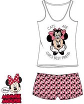 Minnie Mouse dames shortama " Cats are girls best friend" maat S
