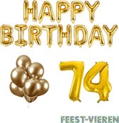 74 jaar Verjaardag Versiering Ballon Pakket Goud