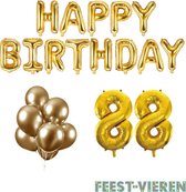 88 jaar Verjaardag Versiering Ballon Pakket Goud
