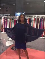 Sierlijke poncho van voile - onesize - zwart