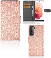 Portefeuille pour Samsung Galaxy S21 Coque Modèle Orange
