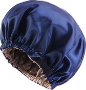 Slaapmuts – Slaapmuts satijn – Slaap Bonnet – Donker blauw – Hoofddeksel – Hair bonnet – Haarverzorging – Satijnen slaapmuts – Bonnet
