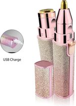 Gezicht en Wenkbrauw Trimmer - 2 In 1 - Roze