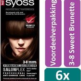 Syoss Salonplex Permanent Coloration 3-8 Donker 6 stuks  Voordeelverpakking