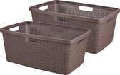 Curver Jute Wasmand 46L - 2 stuks - Peppercorn - Recycled Kunststof