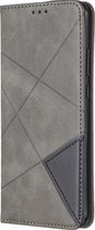 Huawei P40 Pro Hoesje - Mobigear - Rhombus Slim Serie - Kunstlederen Bookcase - Grijs - Hoesje Geschikt Voor Huawei P40 Pro