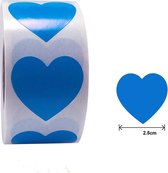 Sluitsticker - Sluitzegel - Blauw / hart / hartje | Trouwkaart - Geboortekaart - Envelop | Harten | Envelop stickers | Cadeau - Gift - Cadeauzakje - Traktatie | Chique inpakken | H