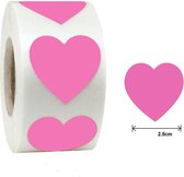 Sluitsticker - Sluitzegel - Rose / Fuchsia / hart / hartje | 40 stuks | Trouwkaart - Geboortekaart - Envelop | Harten | Envelop stickers | Cadeau - Gift - Cadeauzakje - Traktatie | Chique inpakken | Huwelijk - Babyshower – Kraamfeest