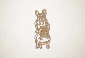 Wanddecoratie - Hond - Franse bulldog 2 - S - 58x23cm - Eiken - muurdecoratie - Line Art