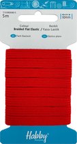 Habby elastiek 10mm | Rubberen Band |  Plat gebreid | Rood | 5 meter | Hobby - Knutselen - Naai elastiek