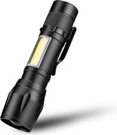 DrPhone FL1 - Led Zaklamp - Cob/Xpe - Waterdicht - Inclusief zoom - Zwart - Licht afstand 100/200m