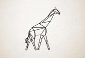 Line Art - Giraffe 1 - S - 55x45cm - Zwart - geometrische wanddecoratie