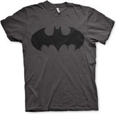 DC Comics Batman Heren Tshirt -L- Inked Logo Grijs