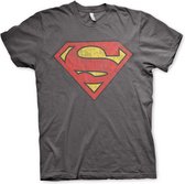 DC Comics Superman Heren Tshirt -2XL- Washed Shield Grijs