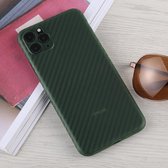 Voor iPhone 11 Pro Carbon Fiber Texture PP beschermhoes (groen)