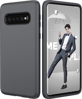 Effen kleur TPU + PC Protevtive Case voor Galaxy S10 (grijs)