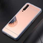 Ultradunne galvaniserende spiegel acryl TPU beschermende achterkant van de behuizing voor Xiaomi 9 (rose goud)