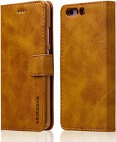 Voor Huawei P10 LC.IMEEKE kalfsleer horizontale flip lederen tas, met houder & kaartsleuven & portemonnee (geel)