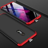 GKK Three Stage Splicing Full Coverage PC Case voor OPPO Realme X (zwart rood)