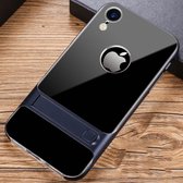Voor iPhone XR Crystal schokbestendig TPU + pc-hoesje met houder (donkerblauw)