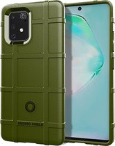 Voor Galaxy A91 Full Coverage Shockproof TPU Case (Army Green)