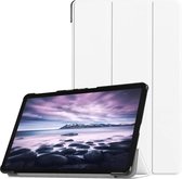 Custer Texture Horizontal Flip PU lederen tas voor Galaxy Tab A 10.5 / T595 & T590, met drievoudige houder en slaap / waakfunctie (wit)