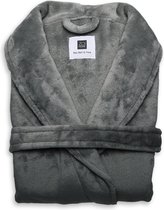 Heerlijk Zachte Unisex Fleece Badjas Lang Model Antraciet | M | Comfortabel En Luxe | Met Ceintuur, Zakken En Kraag