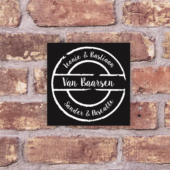 Achtervoegsel verder industrie Naambord zwart kunststof voordeur - Naambordje - Naamplaat - huisnummer  -... | bol.com