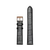 Renard Elite 35.5 Strap 18mm Croco Zwart  - Zwart