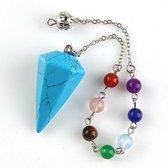 Turkoois Pendel Facet Met Chakra Beads - Pendelen - Edelsteen