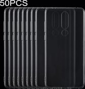 50 STUKS 0.75mm Ultradunne transparante TPU zachte beschermhoes voor Nokia 3.1 Plus