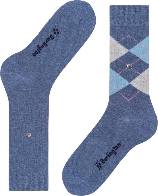 Burlington Everyday 2-Pack gedessineerd katoen multipack sokken dames blauw - maat 36-41