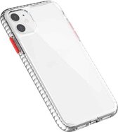 2-in-1 ultraheldere schokbestendige pc + TPU-hoes met verwijderbare kleurknop voor iPhone 11 (rood)