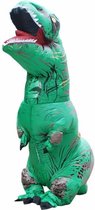 Opblaasbare dinosaurus volwassen kostuum Halloween opgeblazen draak kostuums partij carnaval kostuum voor vrouwen mannen (groen)-Groen