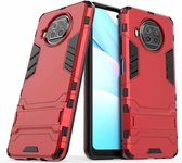 Voor Geschikt voor Xiaomi Mi 10T Lite 5G PC + TPU schokbestendige beschermhoes met onzichtbare houder (rood)