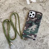 Camouflagepatroon IMD schokbestendig TPU beschermhoes met lanyard voor iPhone 12/12 Pro (ERDL)