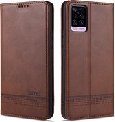 Voor vivo V20 Pro / S7 ZNS Magnetische Kalfsstructuur Horizontale Flip Leren Case met Kaartsleuven & Houder & Portemonnee (Donkerbruin)