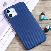 Carbon Fiber Texture PP beschermhoes voor iPhone 12 mini (blauw)