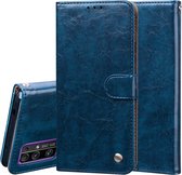 Voor Huawei Honor 30 Business Style Oil Wax Texture Horizontale Flip Leather Case met houder & kaartsleuven & portemonnee (blauw)