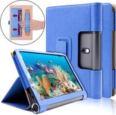 Voor Lenovo Yoga Tab5 YT-X705F / Yoga Smart Tab 10.1 inch 2019 (met slaapplaats) Retro textuur PU lederen horizontale flip lederen tas met houder & 4 kaartsleuven en draagriem (blauw)